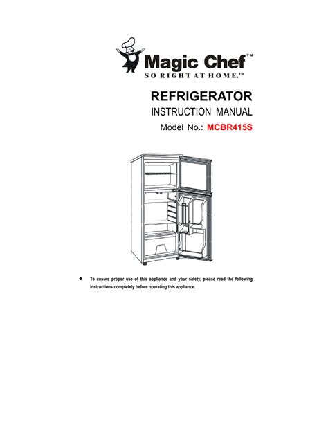 magic chef mcbr415s specs pdf manual
